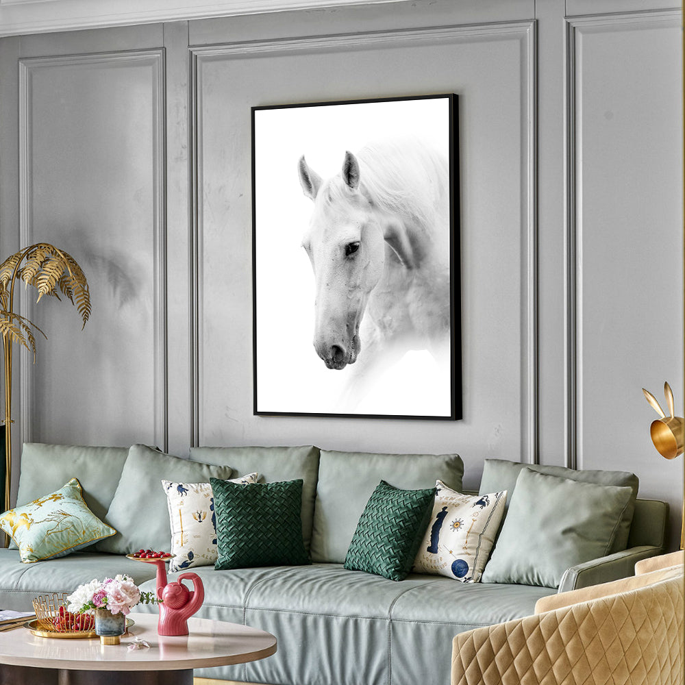 Majestic White Horse Canvas Wall Art