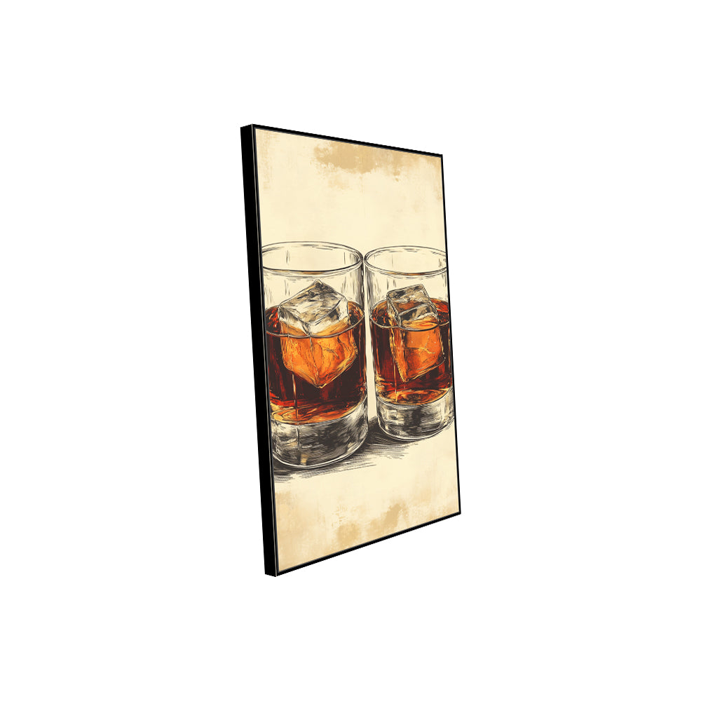 Classic Whiskey Glasses Canvas Wall Art