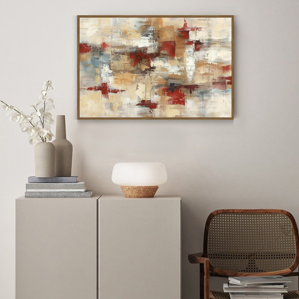 Rustic Red and Neutral Canvas Wall Art