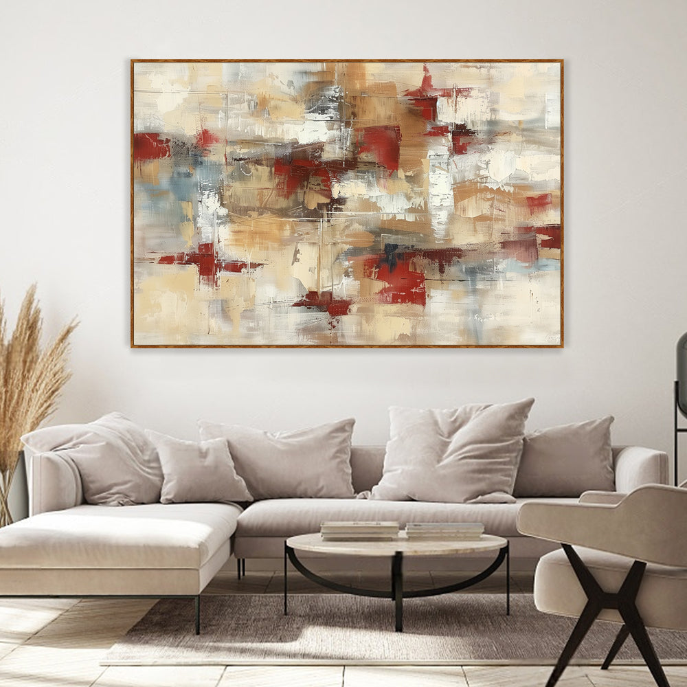 Rustic Red and Neutral Canvas Wall Art