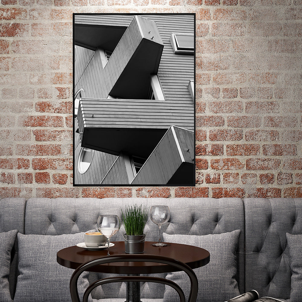 Dynamic Architectural Perspectives – Black And White Canvas Wall Art