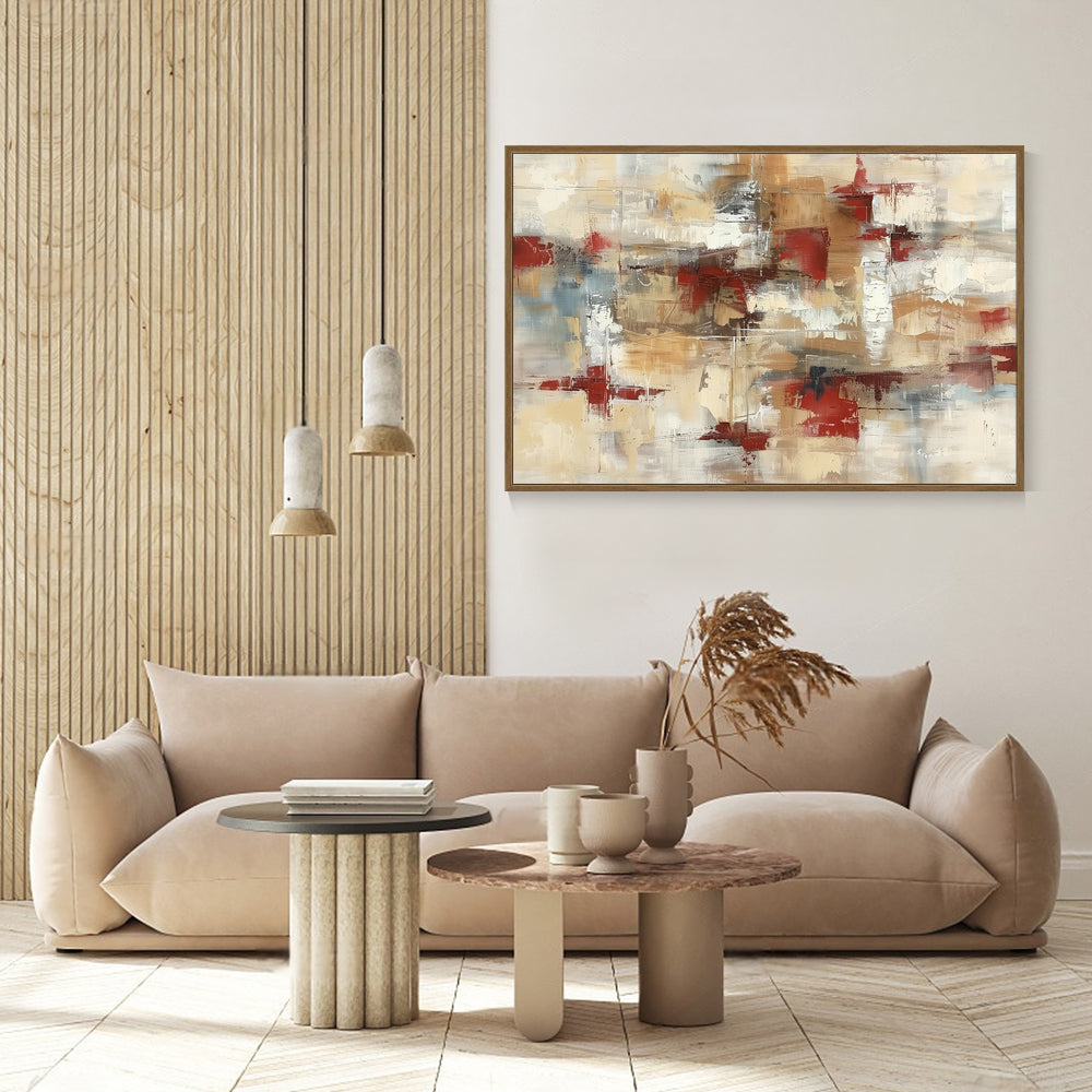 Rustic Red and Neutral Canvas Wall Art