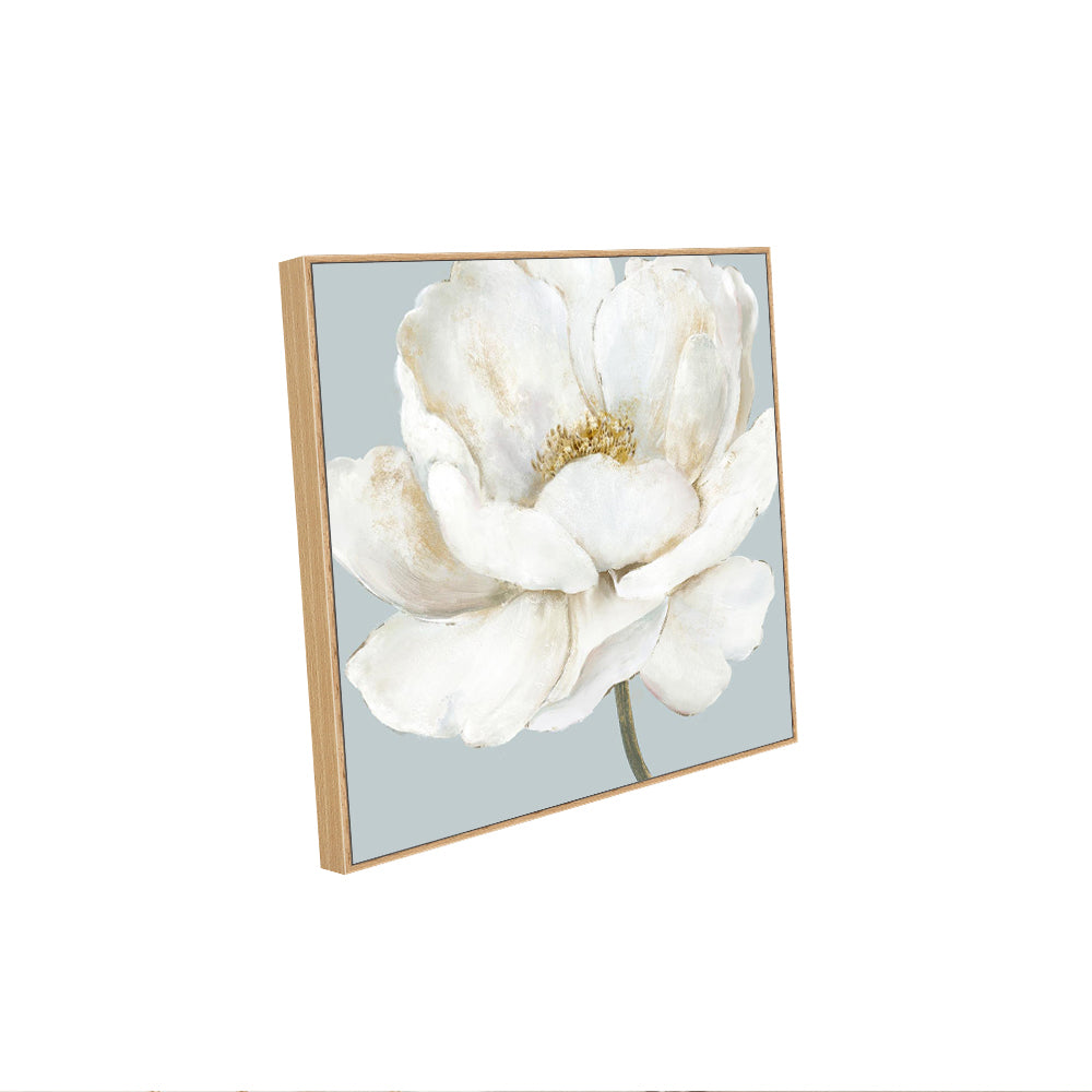Elegant White Bloom – Minimalist Floral Painting Canvas Wall Art