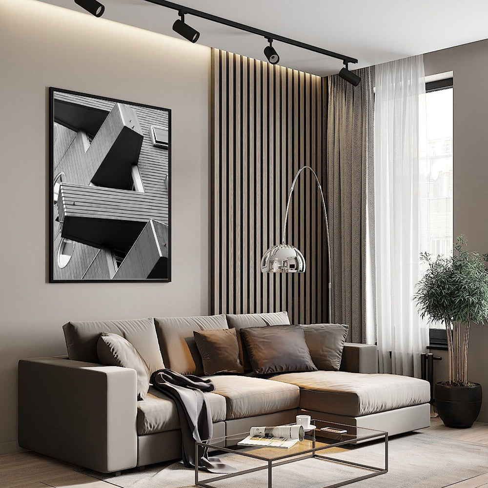 Dynamic Architectural Perspectives – Black And White Canvas Wall Art