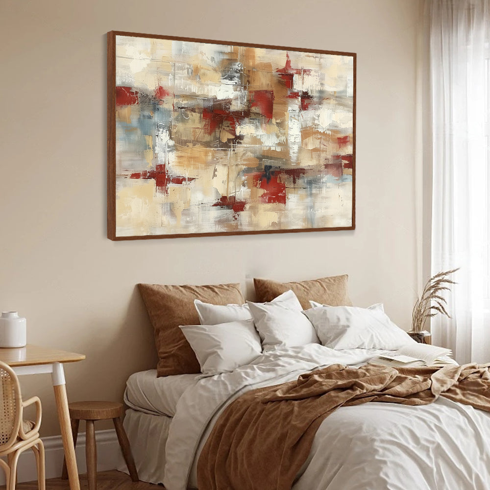 Rustic Red and Neutral Canvas Wall Art