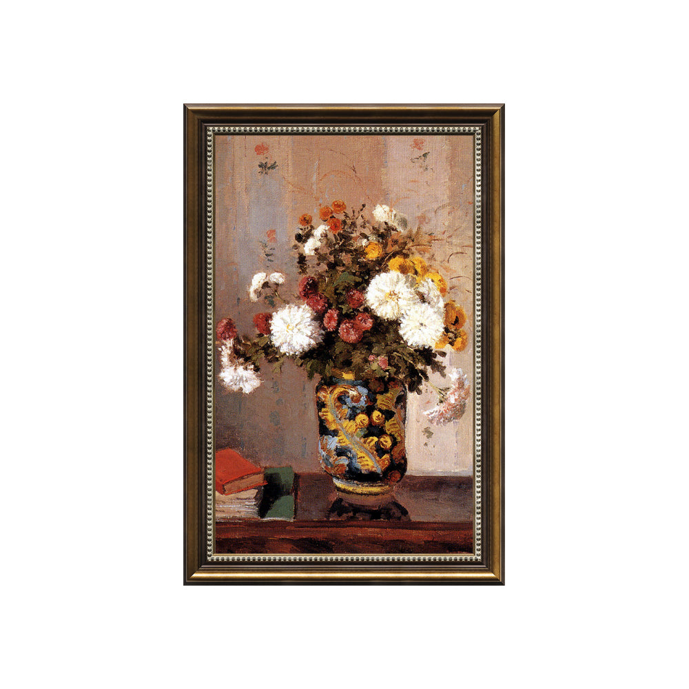 Chrysanthemums In A Chinese Vase By Camille Pissarro
