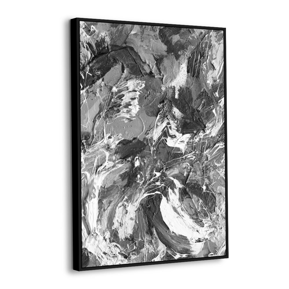 Black And White Abstract Brushstroke Canvas Wall Art