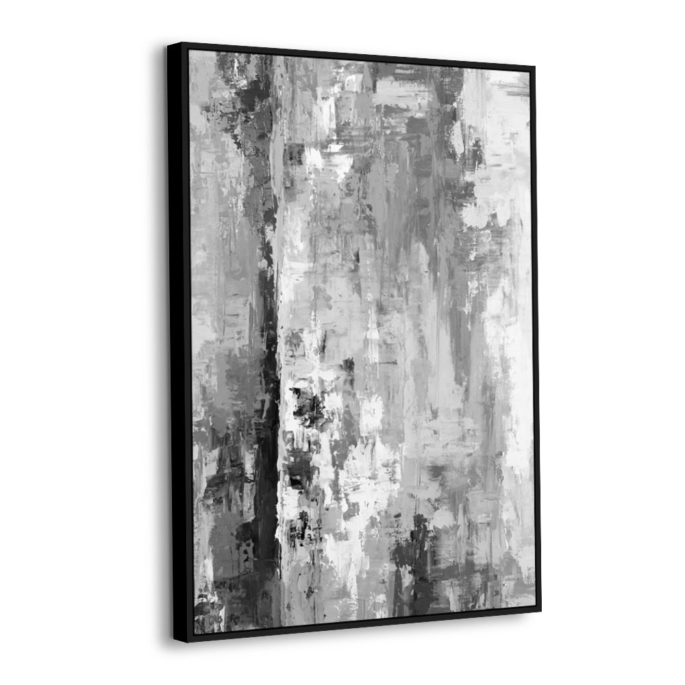 Grey And White Abstract Canvas Wall Art