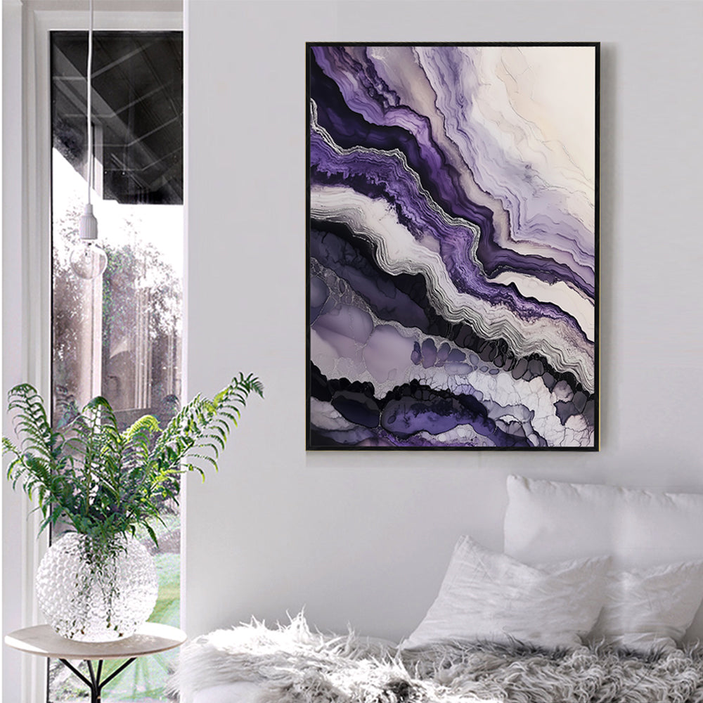 Abstract Purple Agate Canvas Wall Art