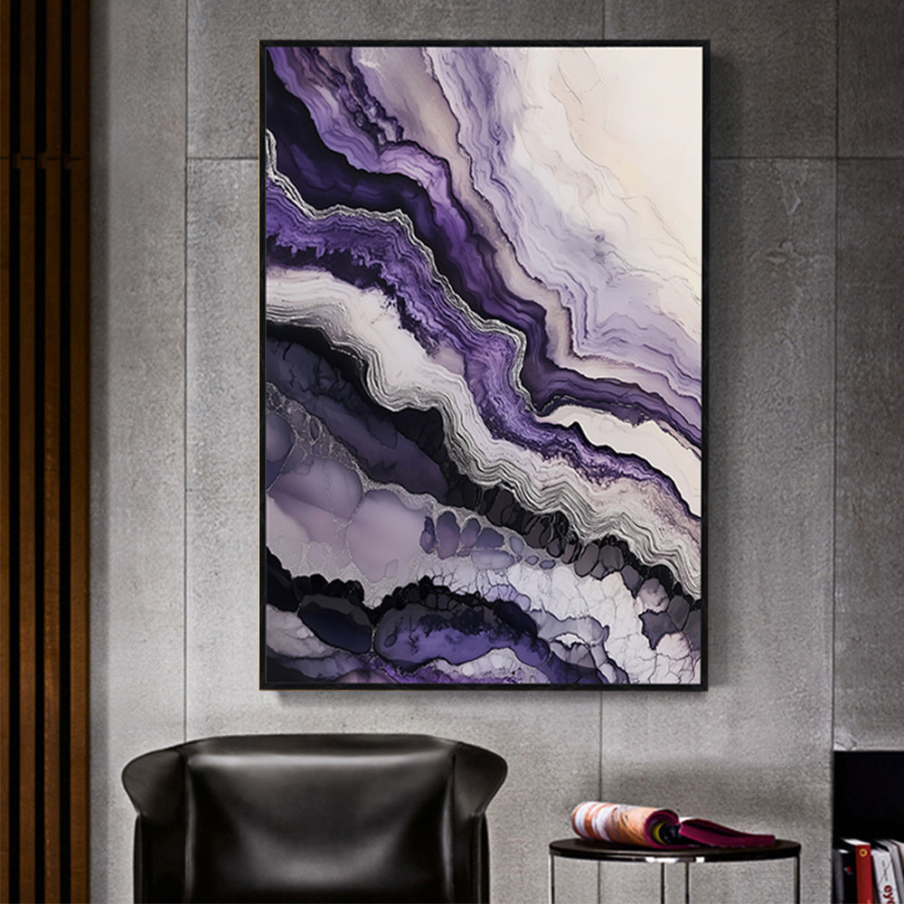 Abstract Purple Agate Canvas Wall Art