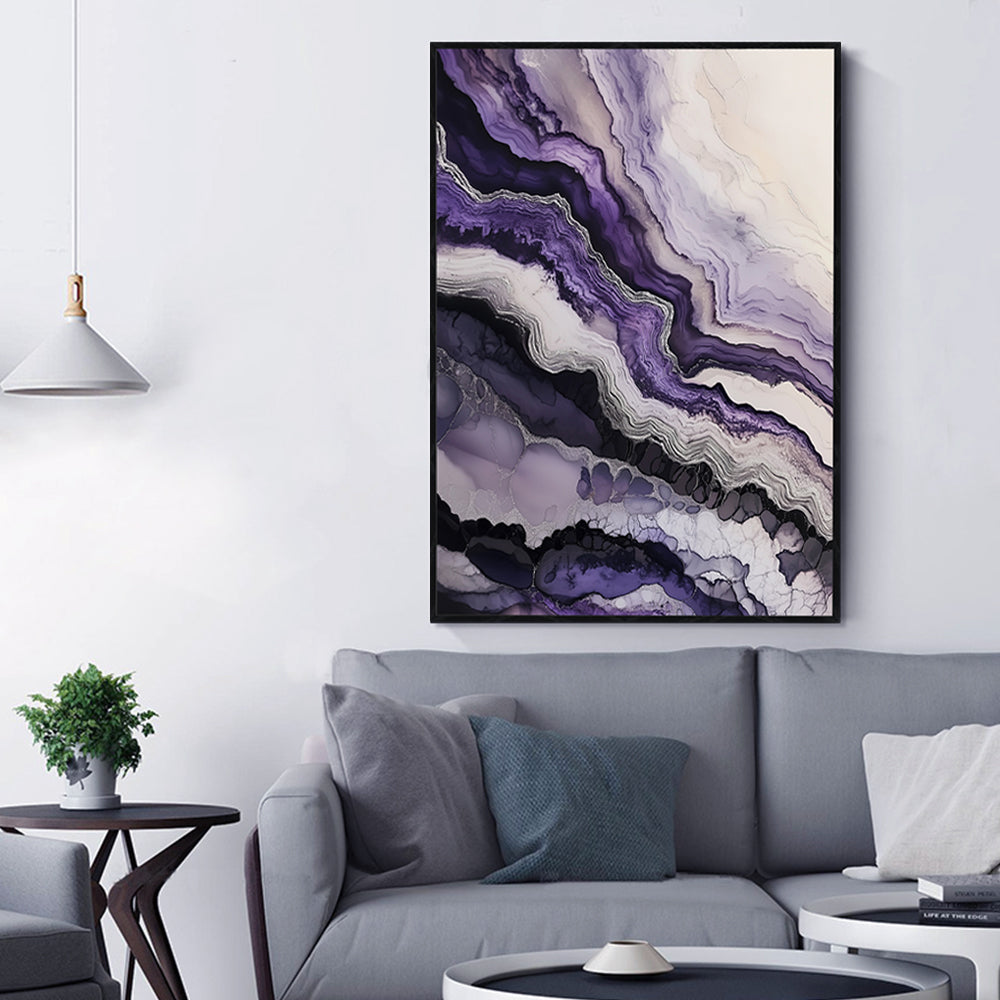 Abstract Purple Agate Canvas Wall Art