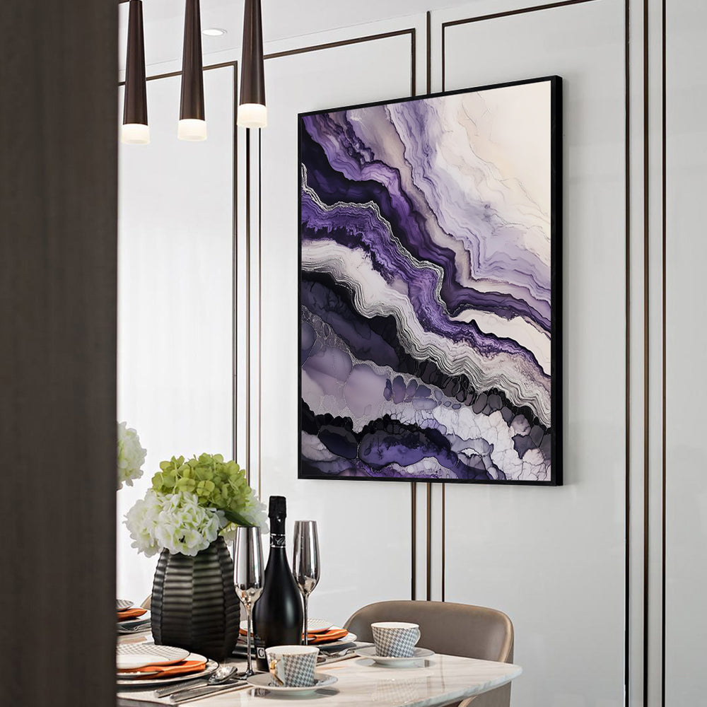 Abstract Purple Agate Canvas Wall Art