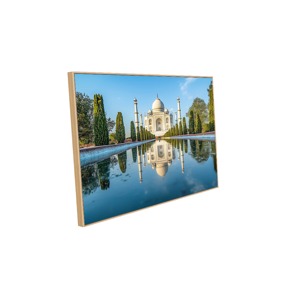 "Taj Mahal Reflection" – A Timeless Icon Of Love And Beauty-Canvas Wall Art