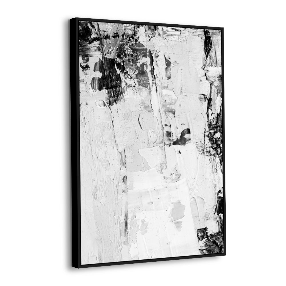 Black And White Abstract Brushstroke Canvas Wall Art