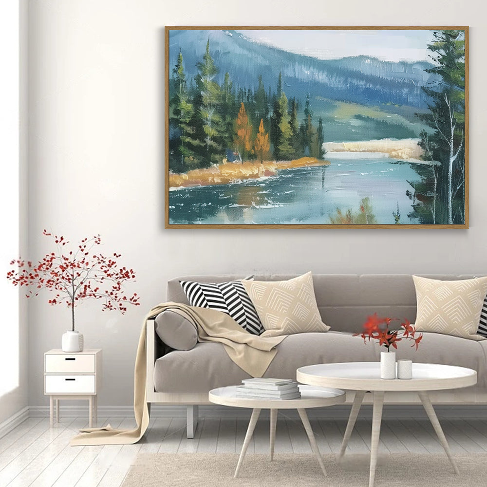 Tranquil Mountain Landscape Canvas Wall Art