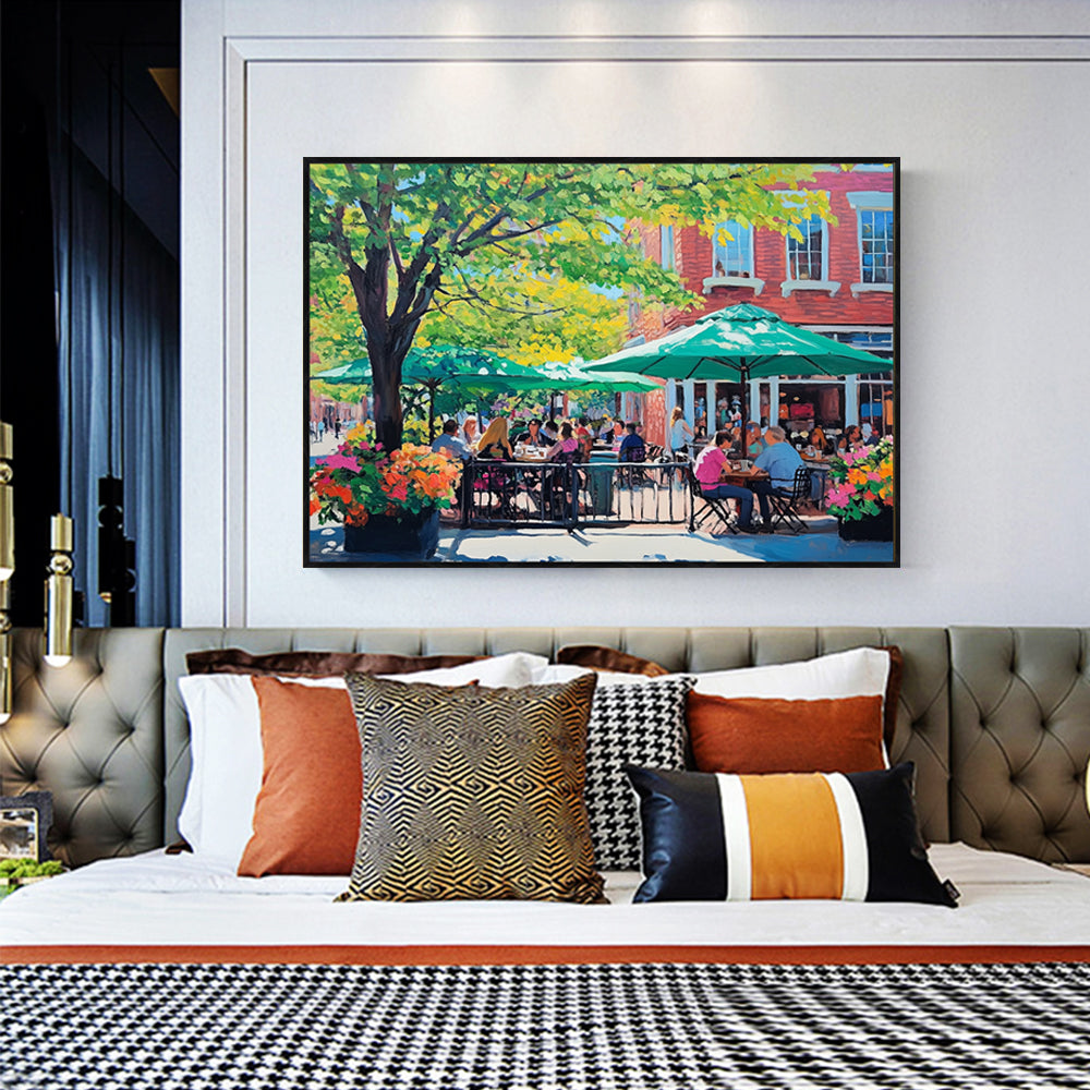 Charming Outdoor Café Canvas Wall Art