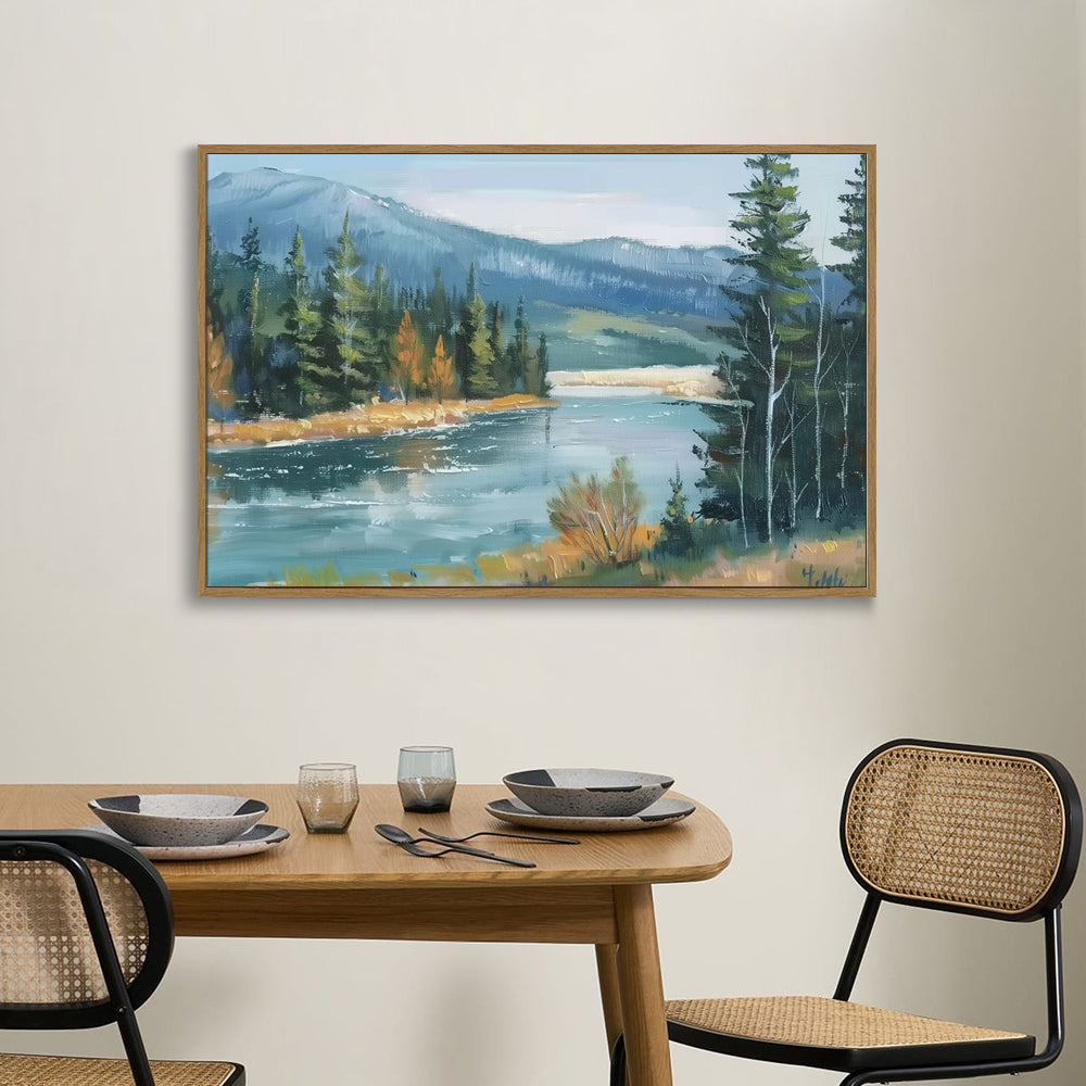 Tranquil Mountain Landscape Canvas Wall Art