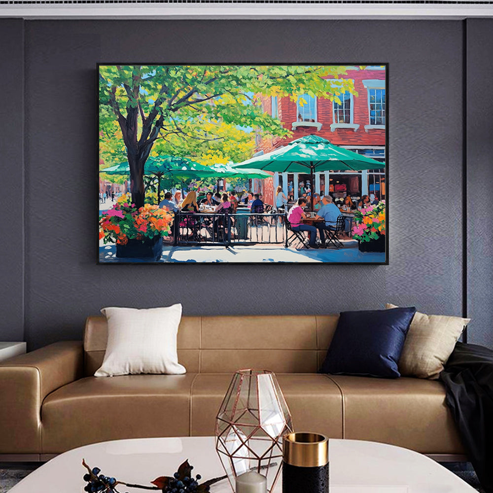 Charming Outdoor Café Canvas Wall Art