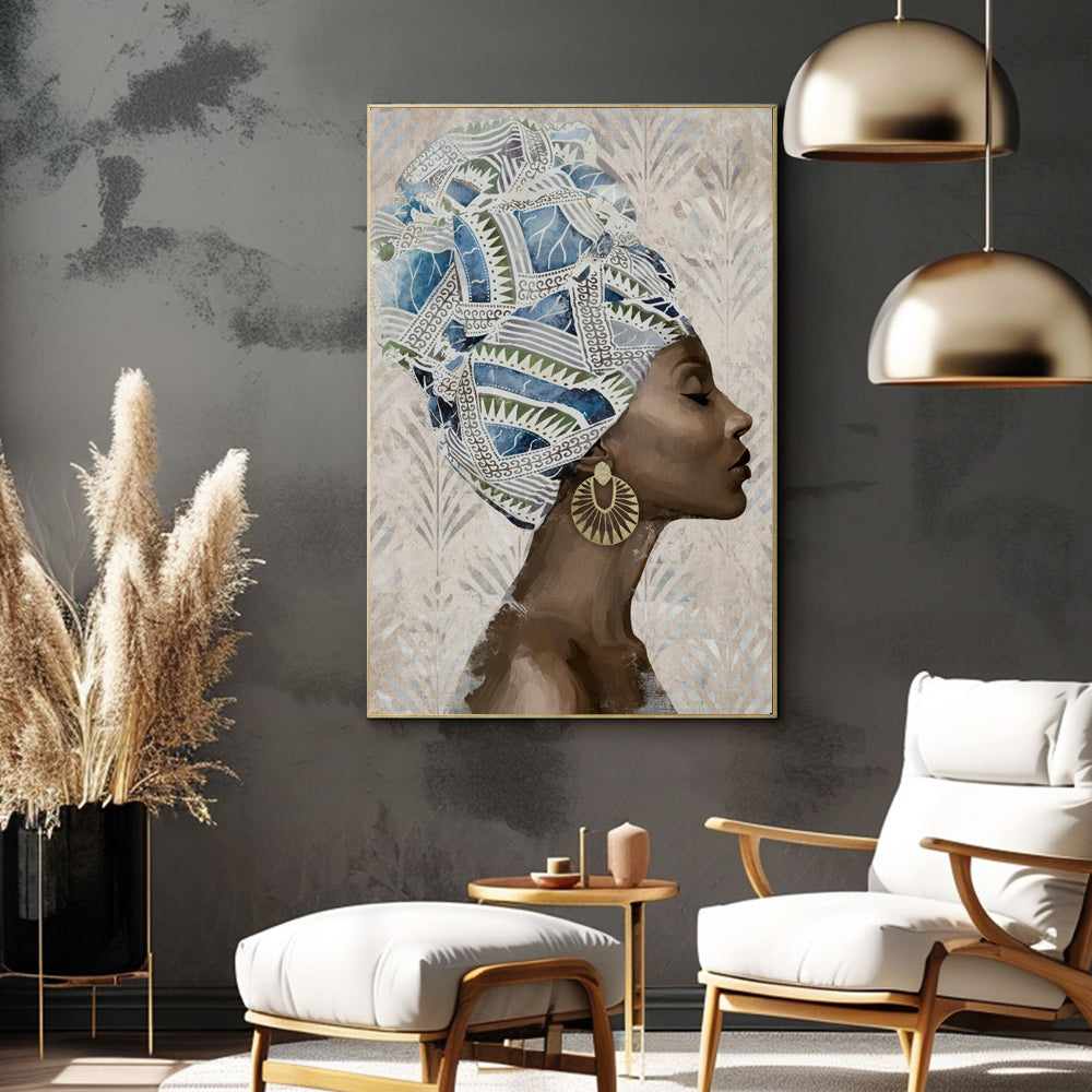 Regal Beauty: African Queen Canvas Wall Art