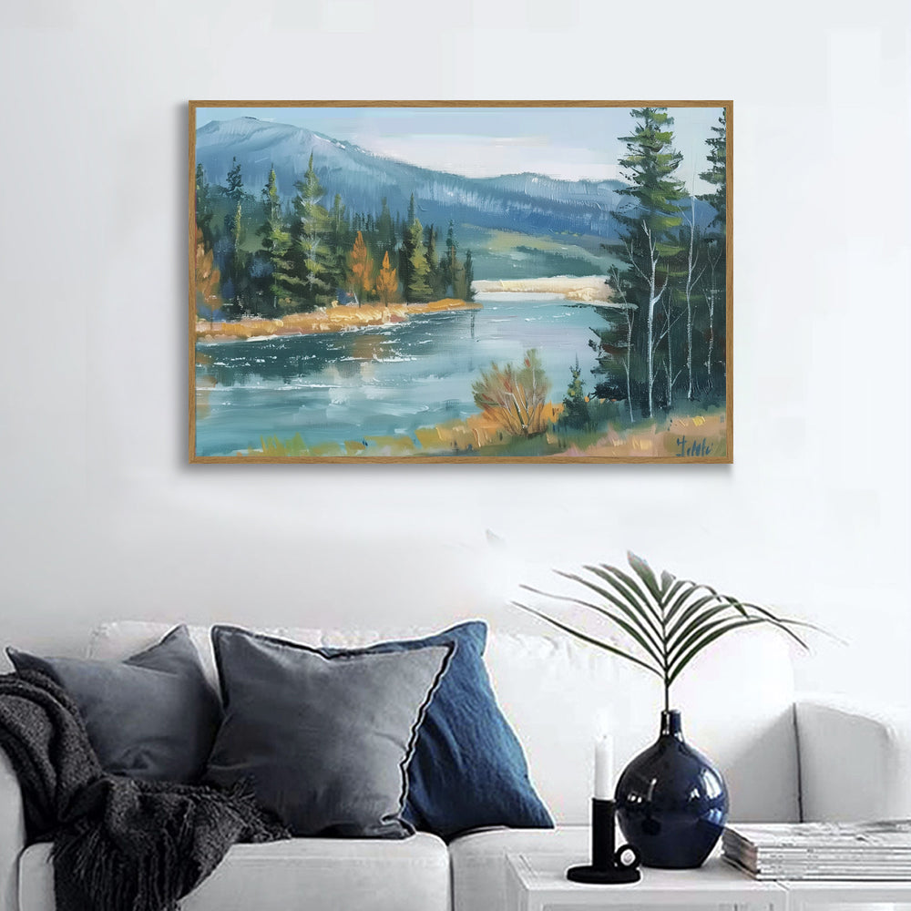 Tranquil Mountain Landscape Canvas Wall Art