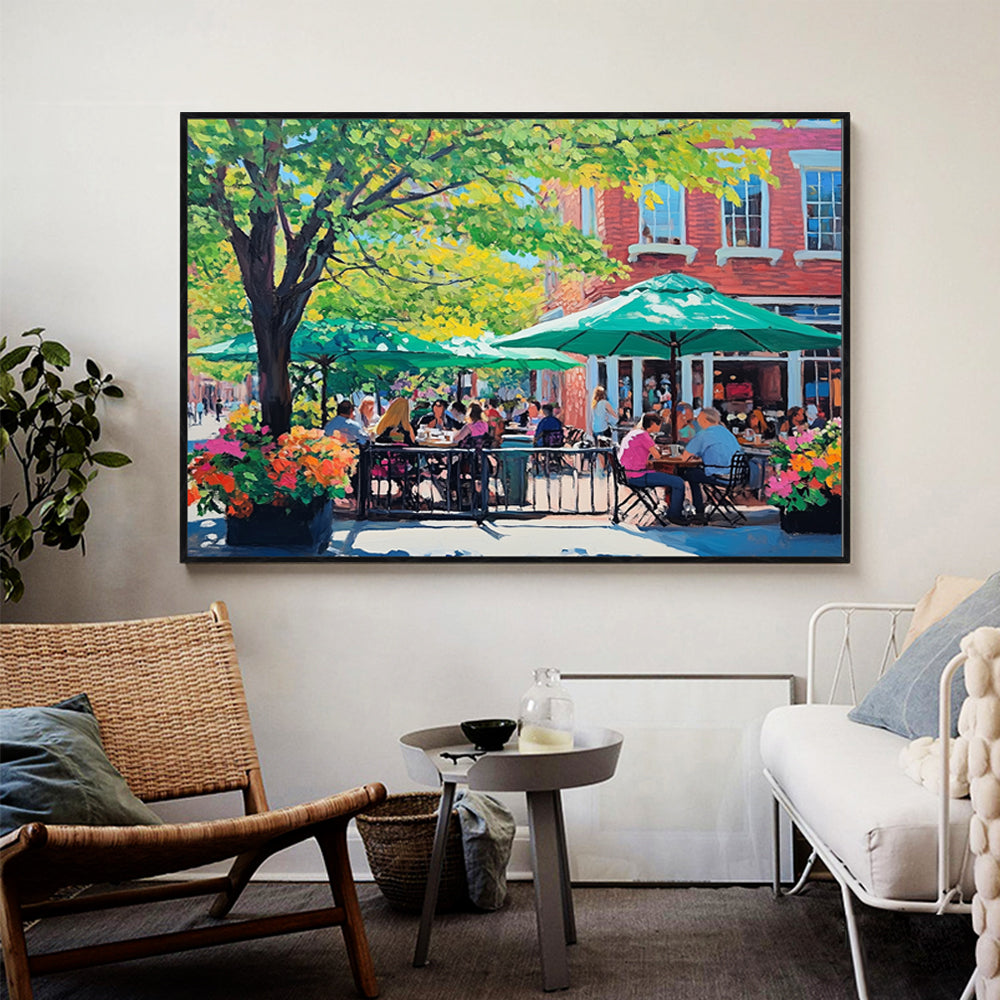 Charming Outdoor Café Canvas Wall Art