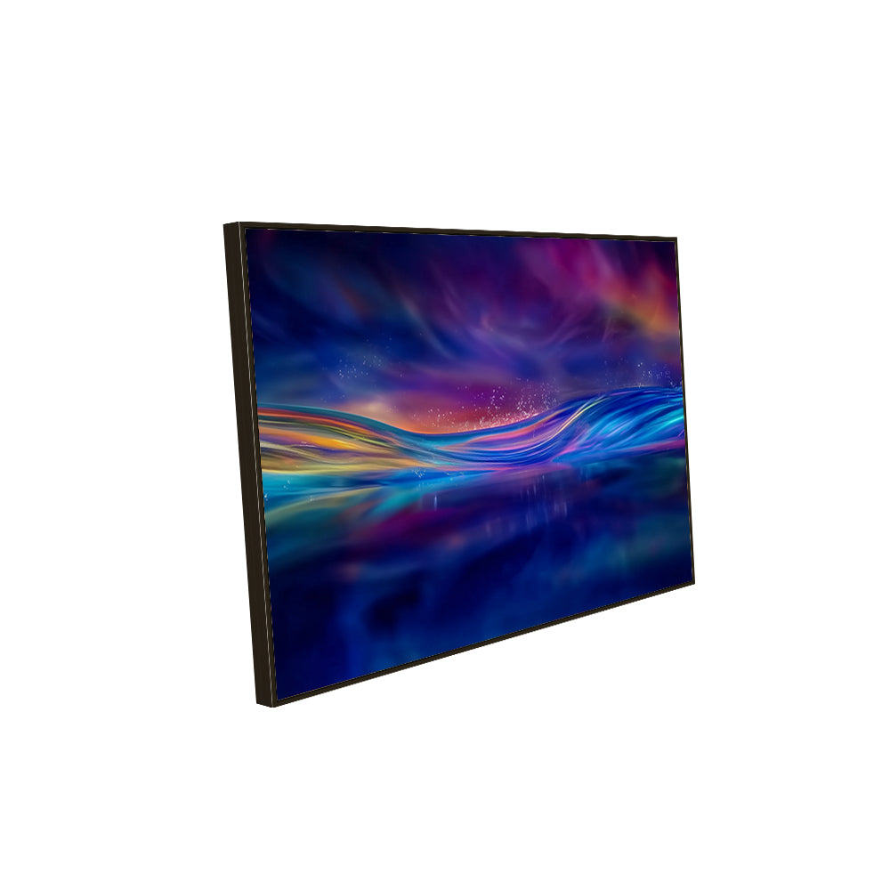 Abstract Wave in Vibrant Neon Colors-Canvas Wall Art