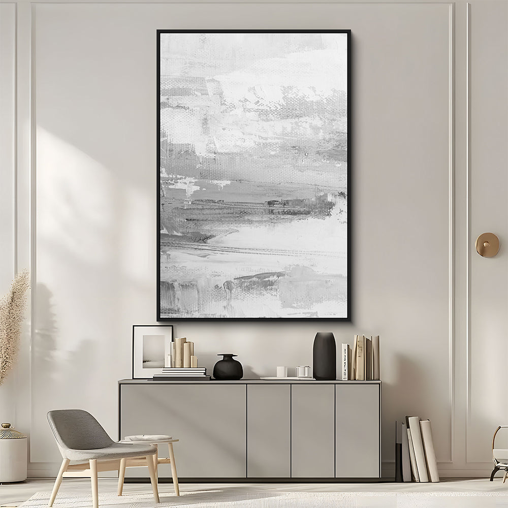 Ethereal Grey Abstract Canvas Wall Art