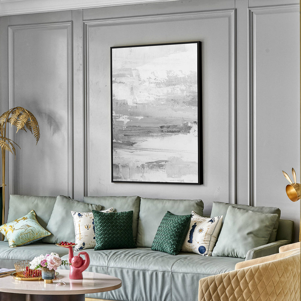 Ethereal Grey Abstract Canvas Wall Art
