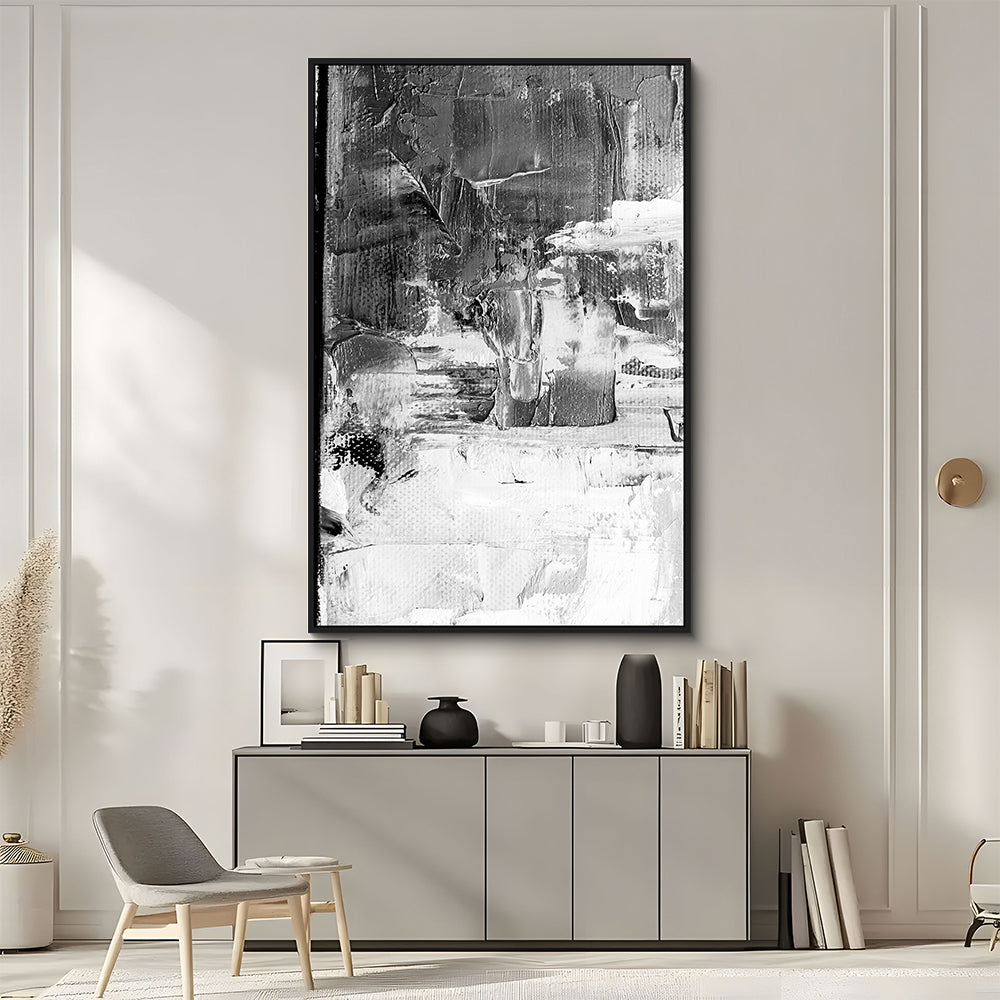 Bold Black And White Abstract Canvas Wall Art