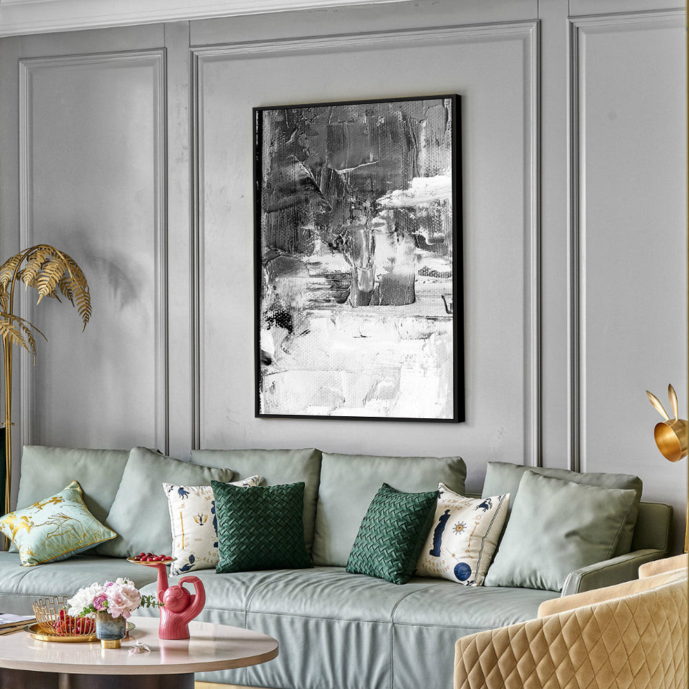 Bold Black And White Abstract Canvas Wall Art