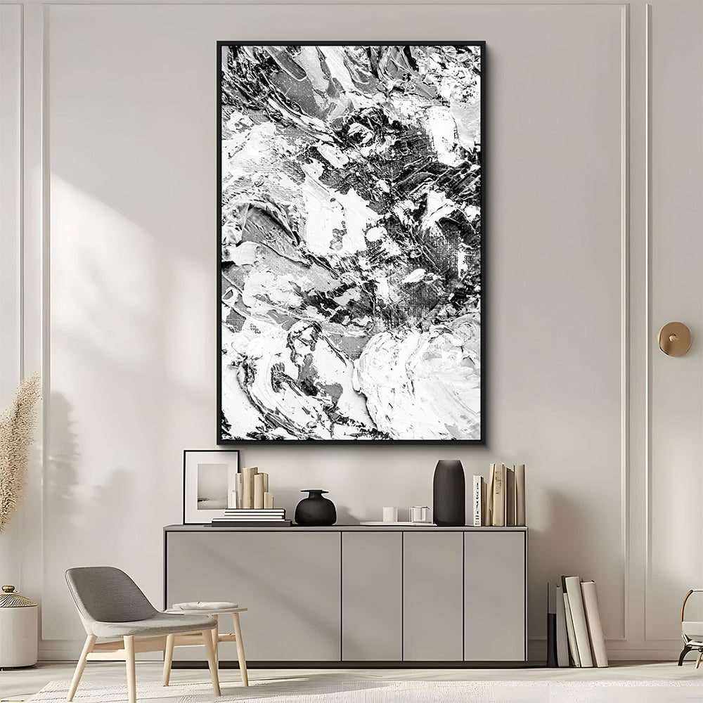 Monochrome Abstract Expression Canvas Wall Art