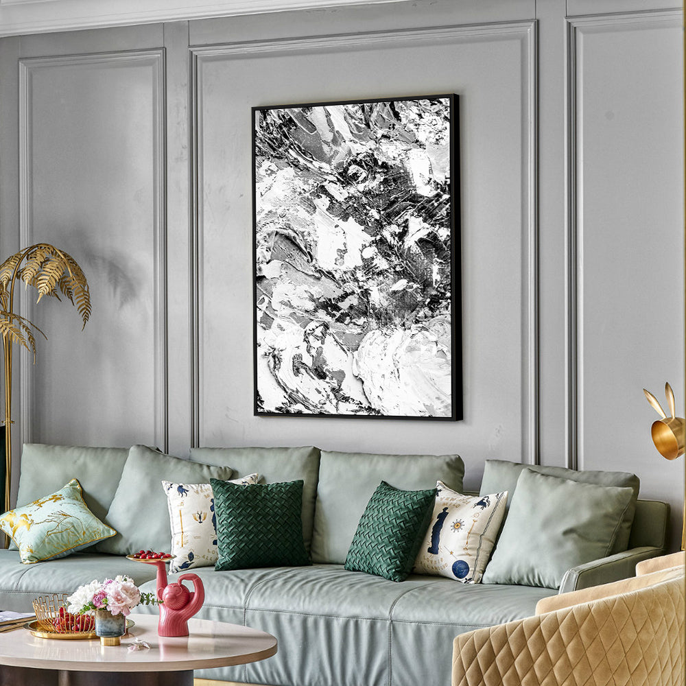 Monochrome Abstract Expression Canvas Wall Art