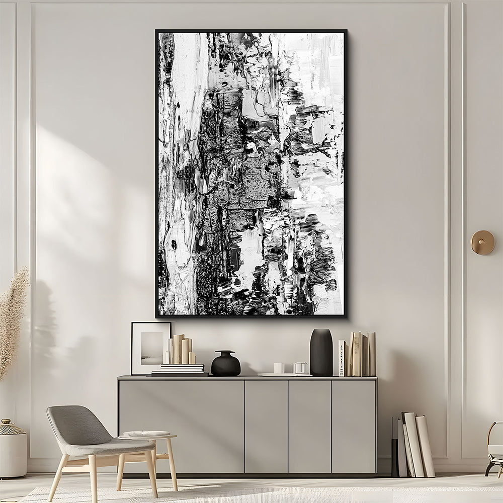 Bold Monochrome Abstract Expression Canvas Wall Art