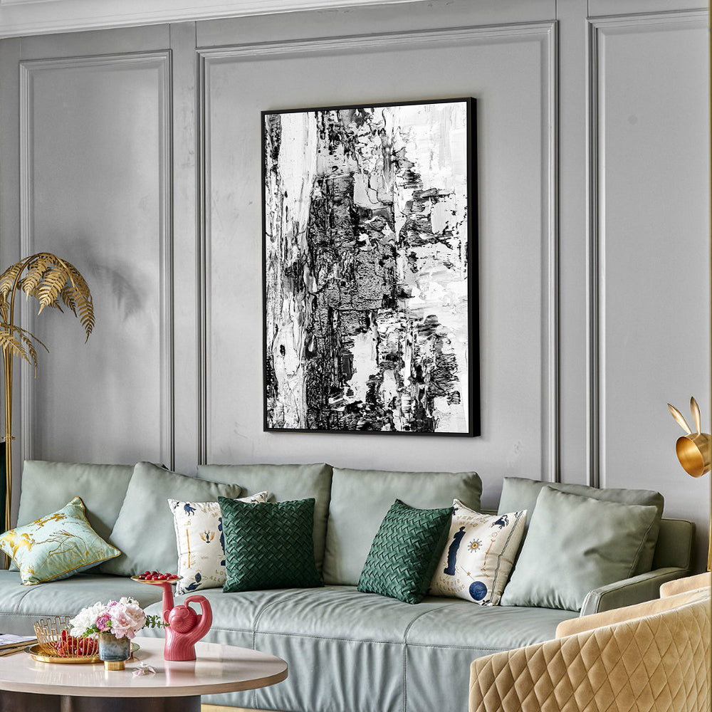 Bold Monochrome Abstract Expression Canvas Wall Art