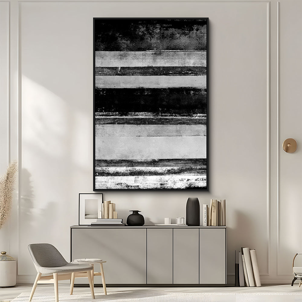 Dynamic Monochrome Stripes Canvas Wall Art