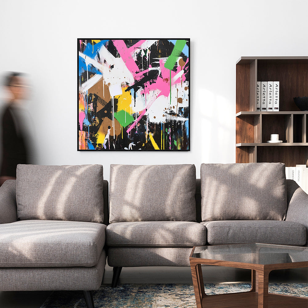 Urban Expressions: A Splash Of Vibrancy Canvas Wall Art