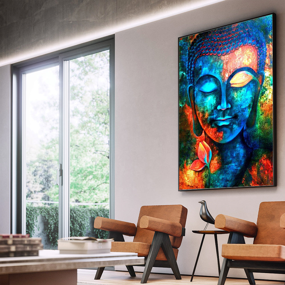 Serene Buddha – Vibrant Spiritual Canvas Wall Art