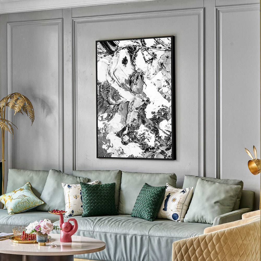 Monochrome Abstract Texture Canvas Wall Art