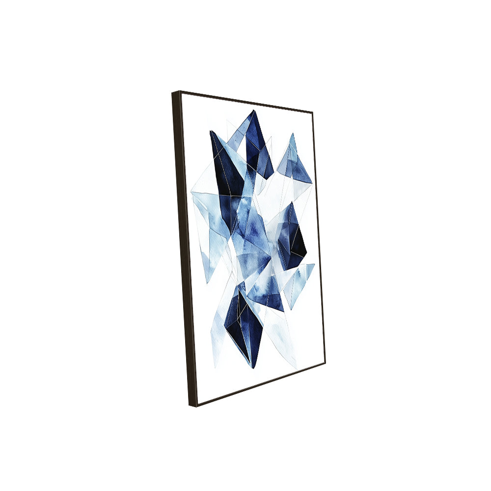 Canvas Wall Art - Geometric Watercolor In Blue