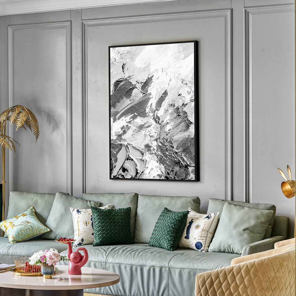 Black & White Abstract Art With Bold Strokes Canvas Wall Art