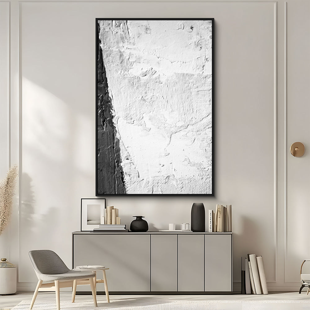 Monochrome Abstract Texture Canvas Wall Art