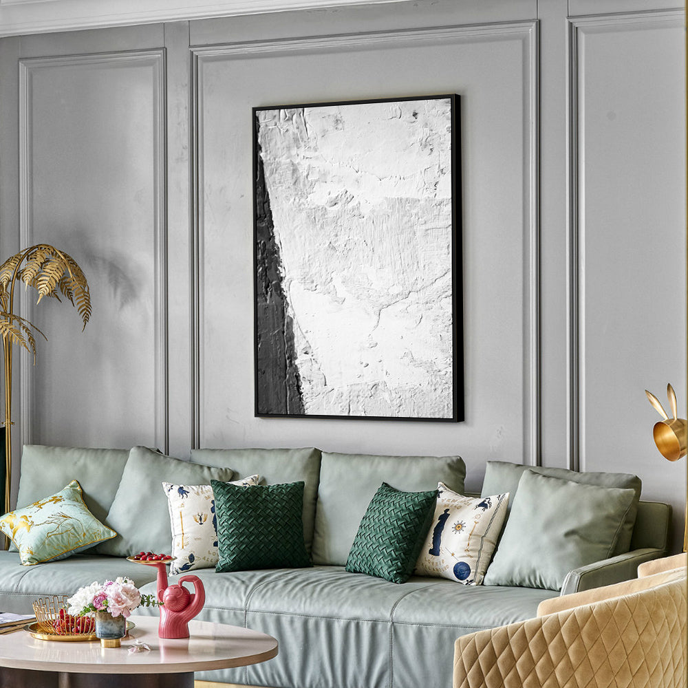 Monochrome Abstract Texture Canvas Wall Art