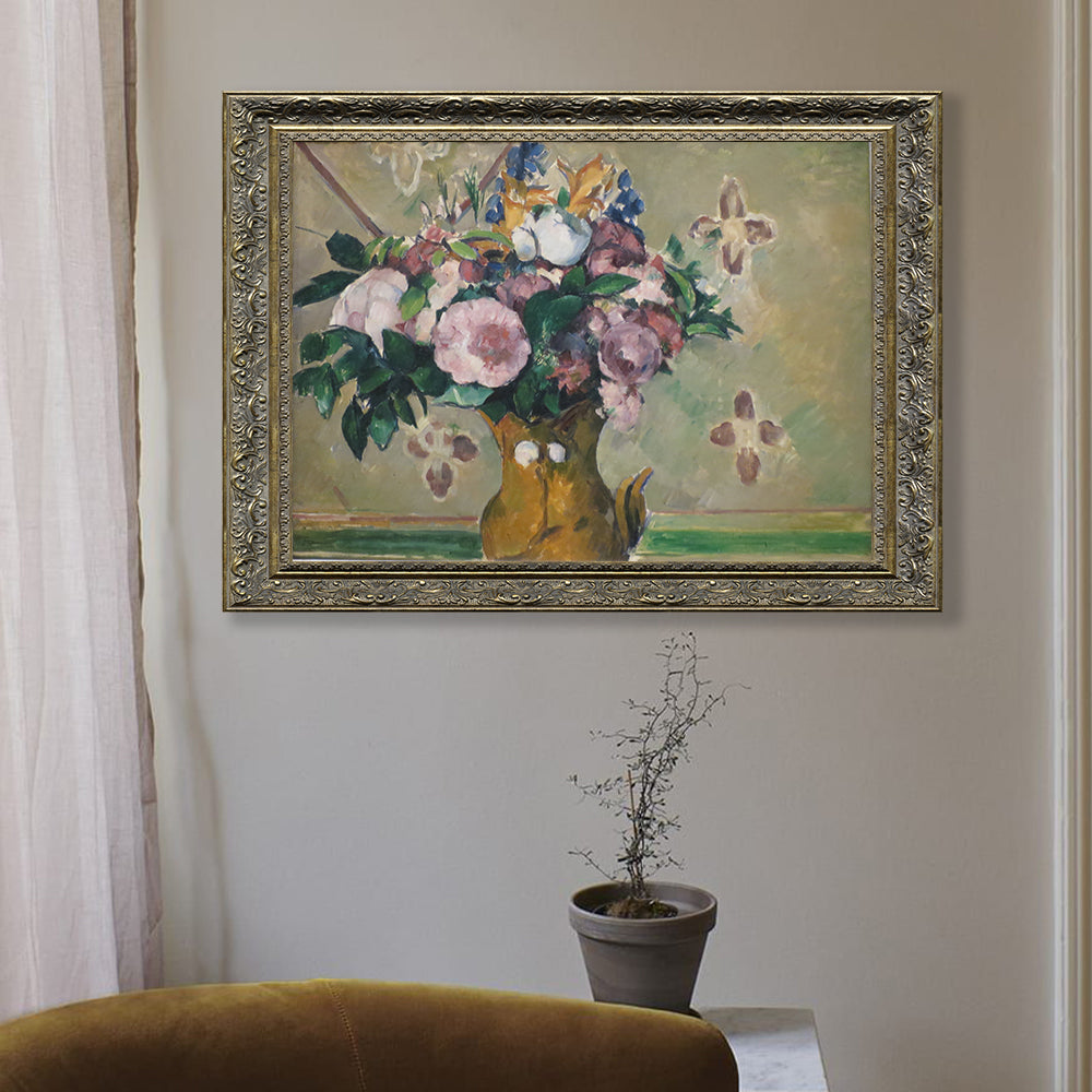 Flowers In A Red Vase By Paul Cézanne