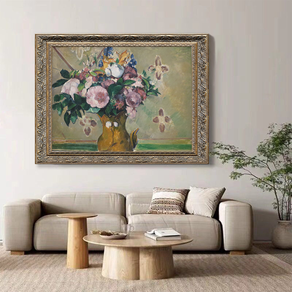 Flowers In A Red Vase By Paul Cézanne