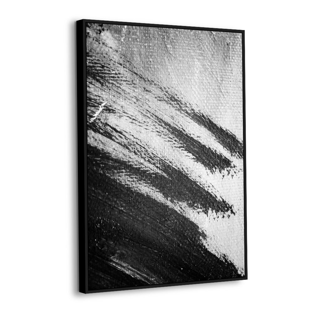 Abstract Black And White Brushstroke Canvas Wall Art