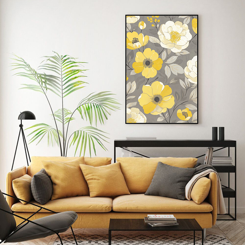 Sunny Floral Delight Canvas Wall Art