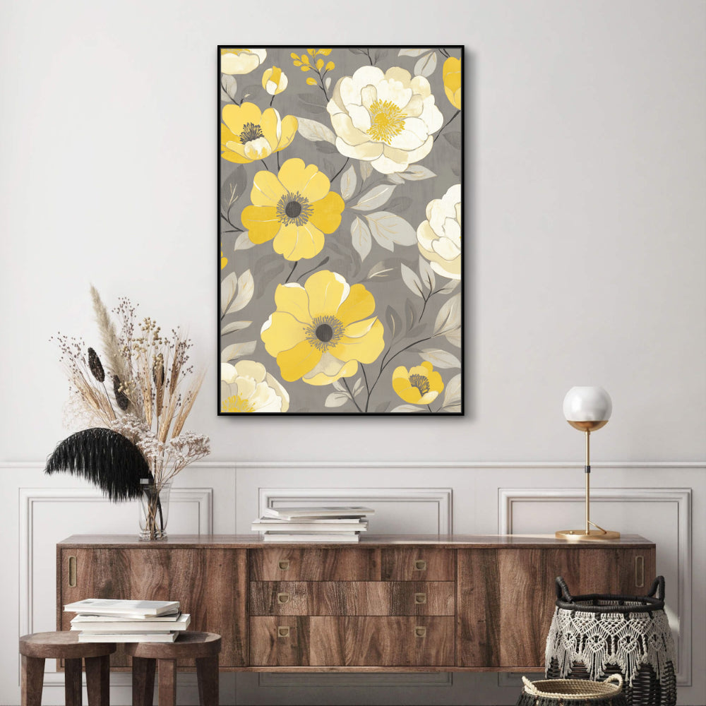 Sunny Floral Delight Canvas Wall Art