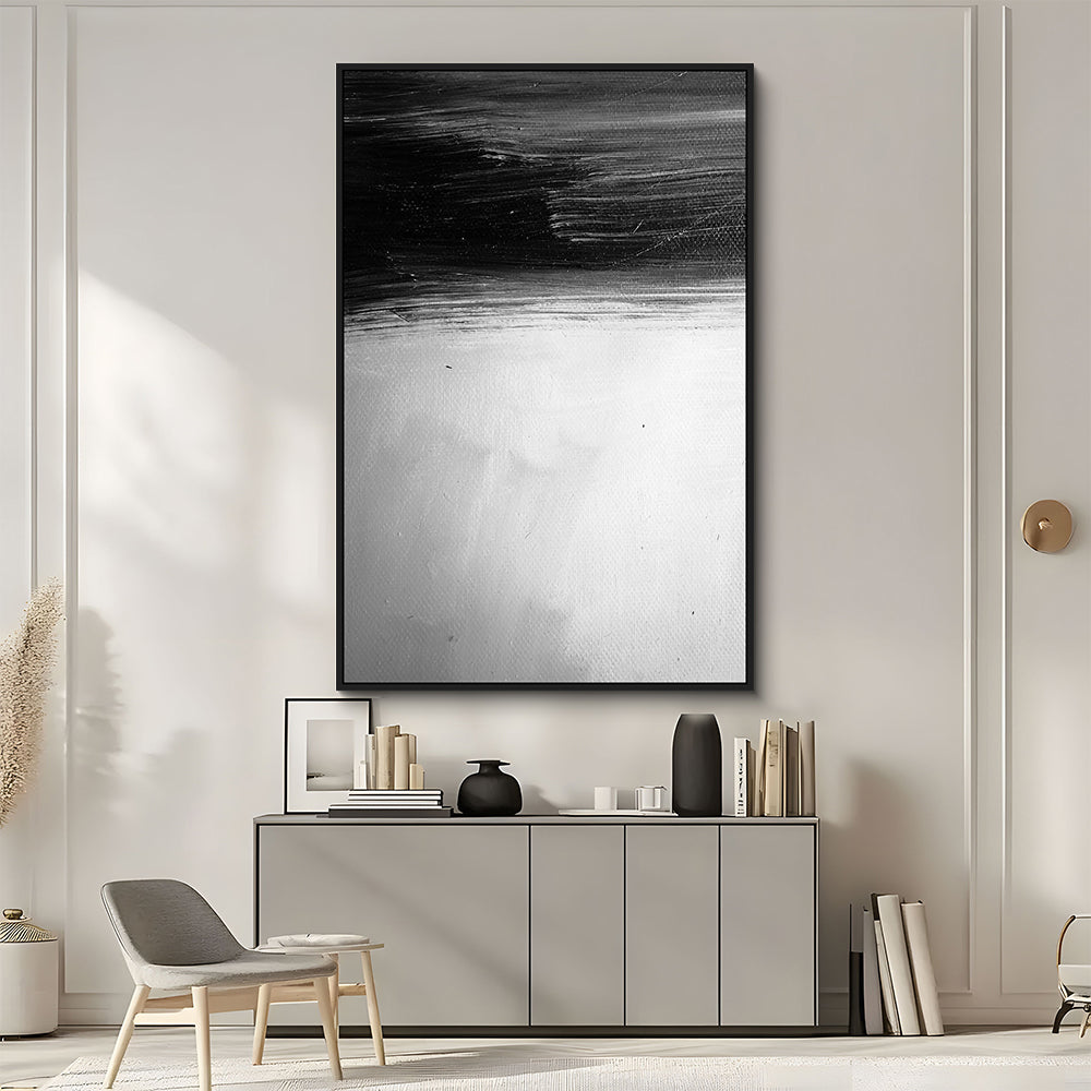 Dynamic Black And White Abstract Canvas Wall Art