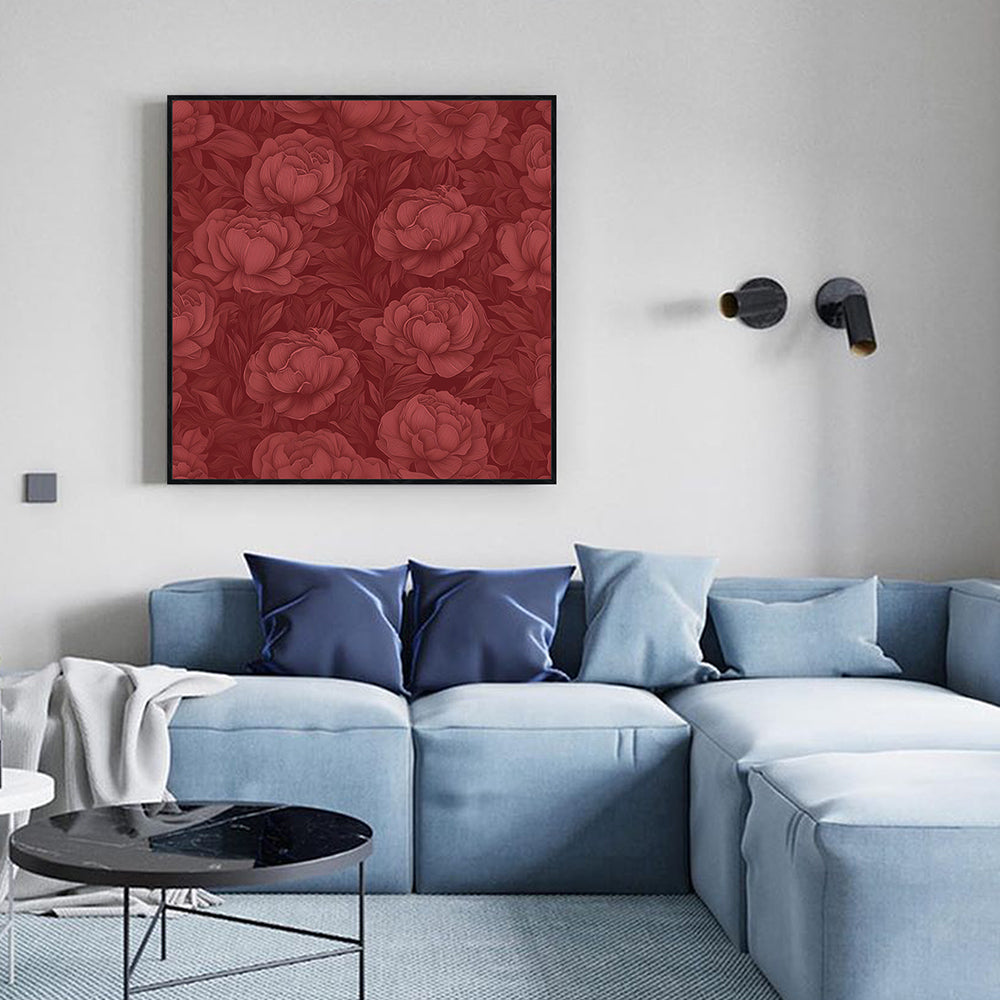 Crimson Bloom Elegance Canvas Wall Art