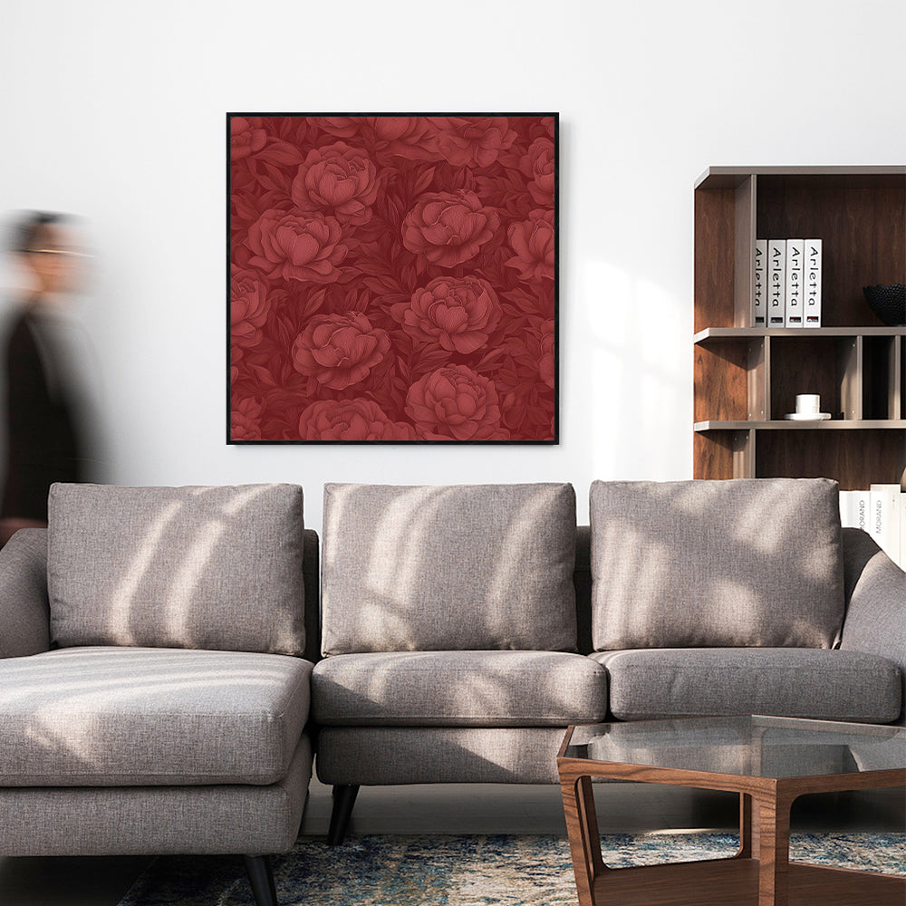 Crimson Bloom Elegance Canvas Wall Art